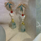 Mother-of-Pearl Butterfly & Blue Gourd Tassel Earrings – Elegant Handcrafted Statement Earrings for Women