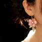 Pink Flower Dangle Earrings – Elegant Hanfu & Song Dynasty Style Accessories