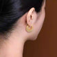 Half-Moon Hetian Jade Earrings for Women | Alloy & 925 Silver