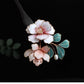 Handmade Pink Velvet Flower Hairpin – Chinese Intangible Heritage Silk Flower Hair Accessory for Hanfu & Guofeng Style