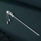 Elegant Chinese Style Silver Fox Hairpin with Tassels – Handmade S925 Silver Hair Stick for Updos