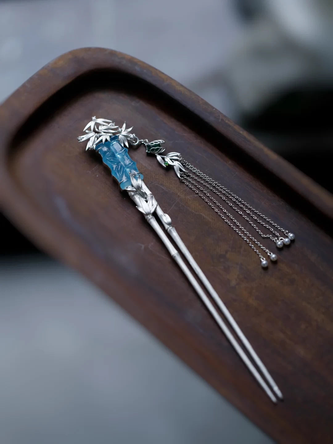 Bamboo Shadow Cicada Hair Stick – Elegant New Chinese Style Hairpin for Mamian Skirt and Hanfu