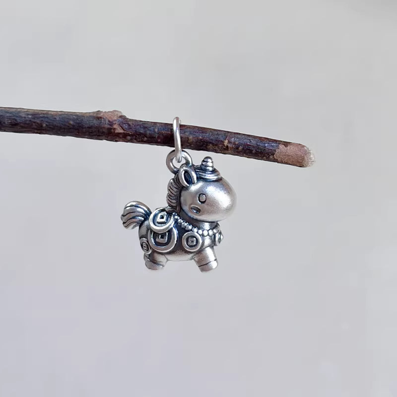 999 Fine Silver Horse Pendant Necklace – 2027 Year of the Horse “Instant Wealth” Lucky Coin Charm