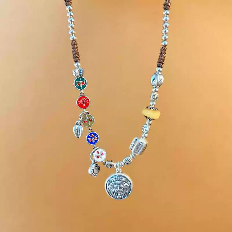 Five Wealth Gods Pendant Necklace – 999 Pure Silver