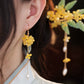 New Chinese Style Osmanthus Earrings – Vintage Floral Dangle Earrings with Oriental Charm