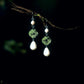 Elegant Bamboo Leaf Pearl Earrings – Oriental Inspired Hanfu Accessories