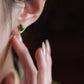 S925 Gold-Plated Silver Jade Gourd Stud Earrings – Natural Green Jade Ear Jewelry for Women, Chinese New Year Gift
