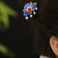 Vintage Chinese Blue Sand Hairpin – Elegant Traditional Costume Hair Accessory