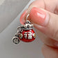 Chinese Guochao Fortune Bag Tassel Pendant with “Fu” Character – Cloisonné Enamel Lucky Charm