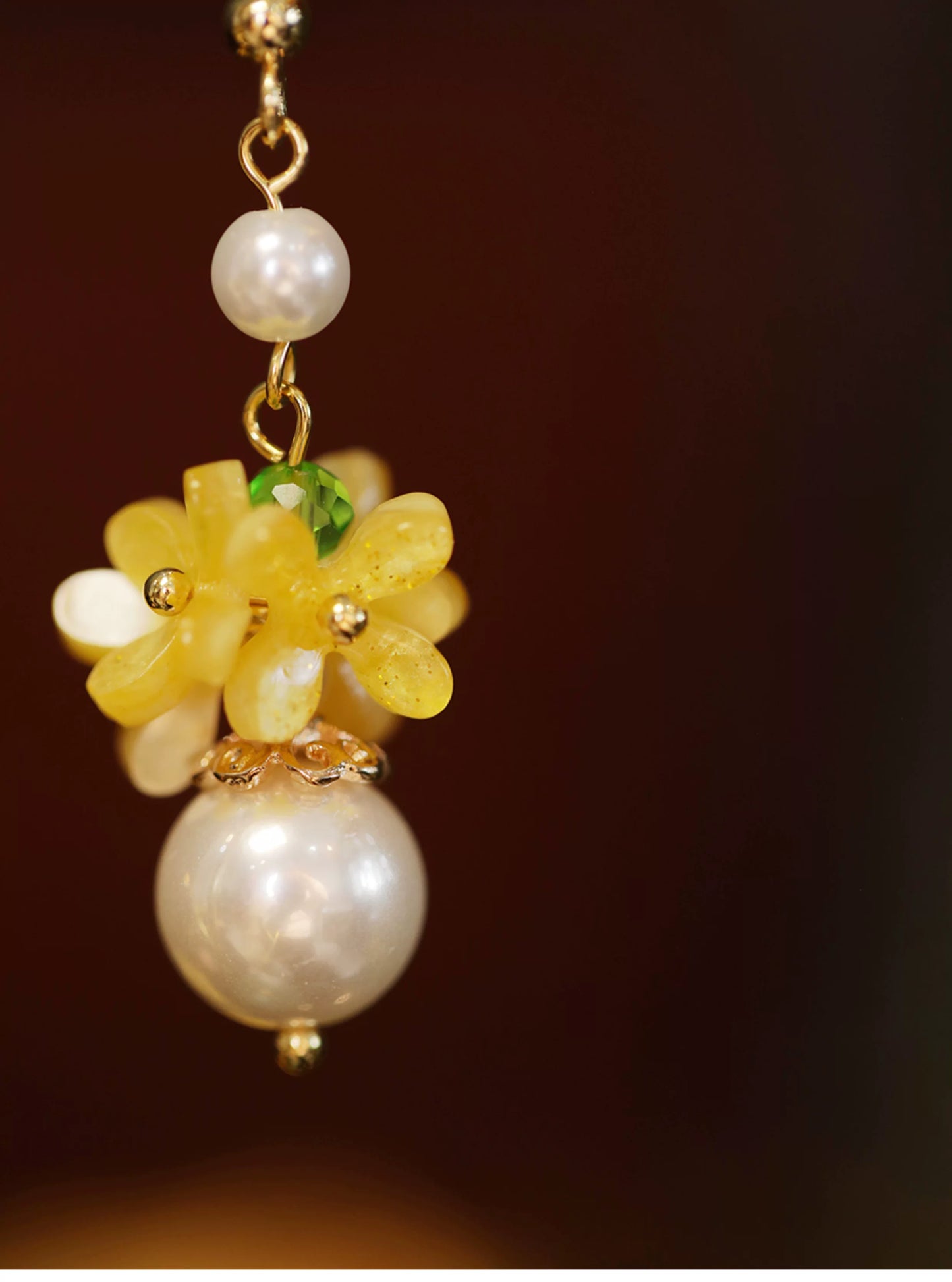 New Chinese Style Osmanthus Earrings – Vintage Floral Dangle Earrings with Oriental Charm