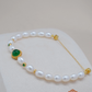 Natural Freshwater Pearl and Green Chalcedony Bracelet – Elegant Oriental Jewelry for Women