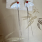 White Mother-of-Pearl Butterfly Wing Tassel Earrings