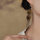 Black and Gold Bamboo Leaf Tassel Earrings – New Chinese Style Guofeng Jewelry