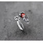 925 Sterling Silver Garnet Pi Xiu Ring –  Lucky Coin Feng Shui Jewelry for Women and Men
