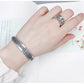 999 Fine Silver Solid Heart Sutra Bracelet – Adjustable Open Band Unisex Couple Bangle