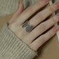 925 Sterling Silver Filigree Red Agate Butterfly Ring – Adjustable Vintage Chinese Style Statement Ring
