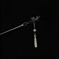 Traditional Chinese Plum Blossom Hairpin – Ebony Wood Hair Stick with Jade Teardrop for Hanfu