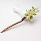 Jasmine Velvet Flower Sandalwood Hairpin – New Chinese Style Floral Hair Ornament