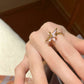 Purple Drip-Glaze Iris Flower Adjustable Ring