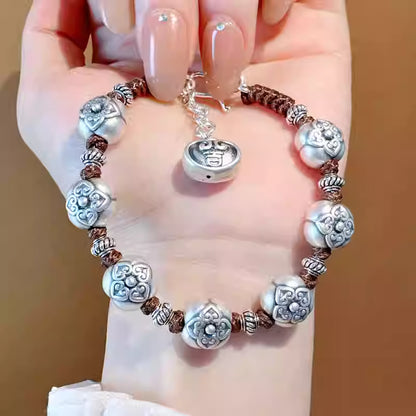 „Shishi Ruyi“ Kaki-Armband – Handgefertigtes verstellbares Glücksarmband im neuen chinesischen Stil
