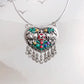 Ethnic Vintage Heart Necklace with Cloisonné Enamel Coin Pendant – 999 Sterling Silver