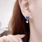 S925 Sterling Silver Blue Lotus Tassel Earrings | Flame-Blue Enamel