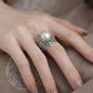 S925 Silver Engraved Butterfly Shield Ring with Natural Pearl – Adjustable Vintage Ethnic Ring for Women