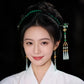 Elegant Green Tassel Hairpin – Chinese Style Wooden Hair Accessory for Hanfu Styling