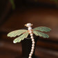 Vintage Enamel Dragonfly Pin-Elegant Cloisonné-Inspired Coat Accessory with Vintage Charm