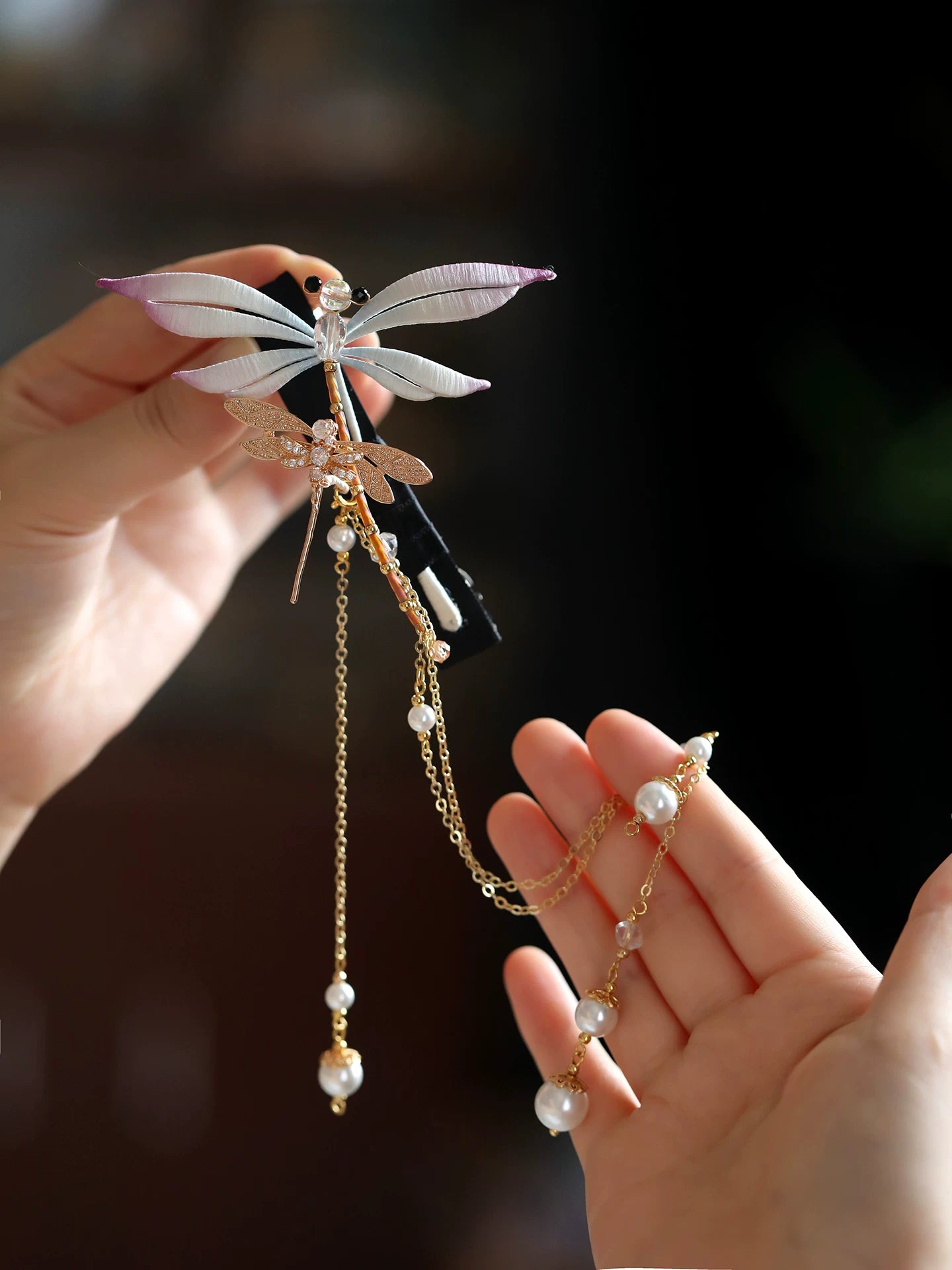 Dragonfly Long Tassel Spring Hair Clip – New Chinese Style Hanfu Hair Accessory