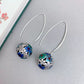New Chinese Style Enamel Hydrangea Tassel Earrings | 925 Sterling Silver Vintage Floral Dangle Earrings