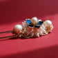 Luxury Pearl Dian Cui Style Hairpin – New Chinese Style Peacock Feather Hair Fork