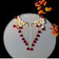 New Chinese Style Red Lily Earrings – Long Tassel Ear Clip for Hanfu and Qipao