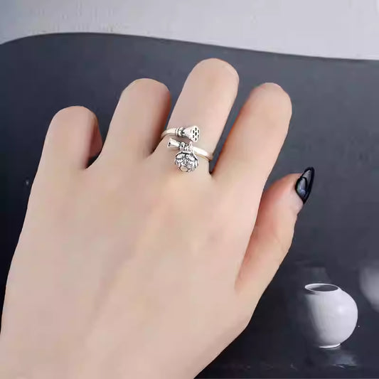 lotus seed tassel lotus ring-925 sterling silver