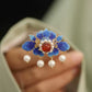 Vintage Chinese Blue Sand Hairpin – Elegant Traditional Costume Hair Accessory