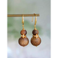 Natural Qi Nan Agarwood Small Gourd Earrings for Women – Alloy Hook, New Chinese Wooden Earrings