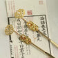 Elegant Pearl Copper Hairpin | Long Bun Hair Stick in New Chinese Style Design
