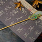S925 Gold-Plated Silver Hairpin with Hetian Jade & Enamel Willow Leaf – Hanfu & Chinese Palace Style Accessory,