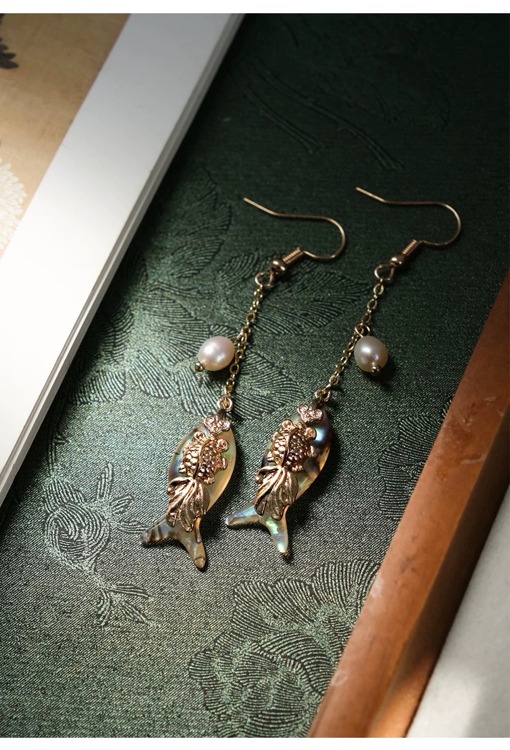 Handcrafted Goldfish Tassel Earrings – Elegant Chinese Style Dangle Earrings for Women