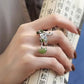 925 Silver Jade Peacock Tassel Ring – Vintage Chinese Style Ethnic Ring for Women