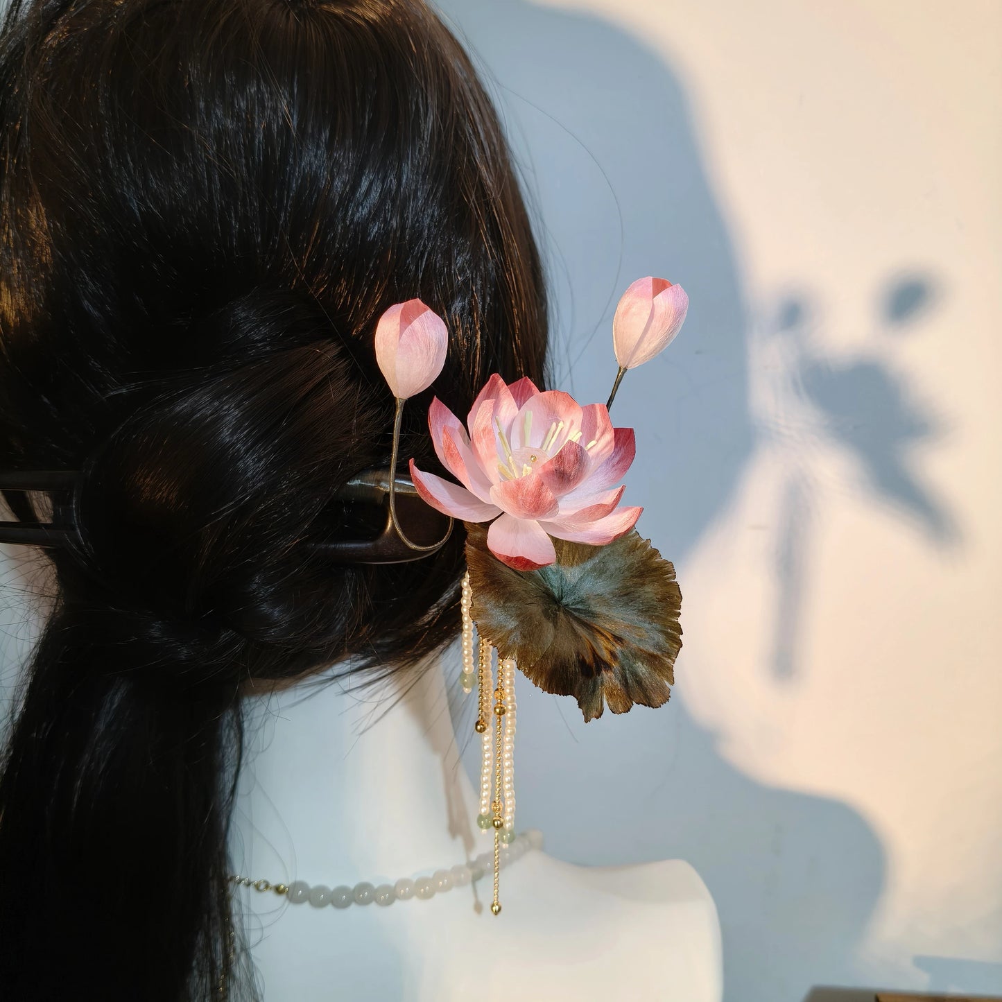 Handmade Velvet Lotus Flower Hairpins | Traditional Chinese Hanfu & Qipao Accessories