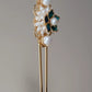 Luxury Pearl Dian Cui Style Hairpin – New Chinese Style Peacock Feather Hair Fork