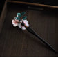 Handmade Pink Velvet Flower Hairpin – Chinese Intangible Heritage Silk Flower Hair Accessory for Hanfu & Guofeng Style