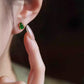 S925 Gold-Plated Silver Jade Gourd Stud Earrings – Natural Green Jade Ear Jewelry for Women, Chinese New Year Gift