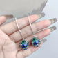 New Chinese Style Enamel Hydrangea Tassel Earrings | 925 Sterling Silver Vintage Floral Dangle Earrings