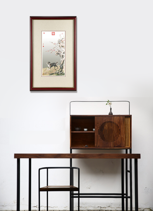 Immortal Hound Silver Wall Art – Handcrafted Chinese Repoussé Décor