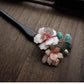 Handmade Pink Velvet Flower Hairpin – Chinese Intangible Heritage Silk Flower Hair Accessory for Hanfu & Guofeng Style