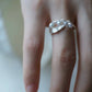 Lily of the Valley Pearl Open Ring – Minimalist S925 Silver Plated Floral Ring