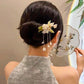 Linglan Flower Pearl 3 Tassel Hairpin