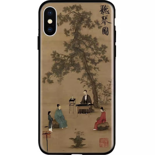 Listening To The Qin Apple Iphone Phone Protective Case（2 Sets）